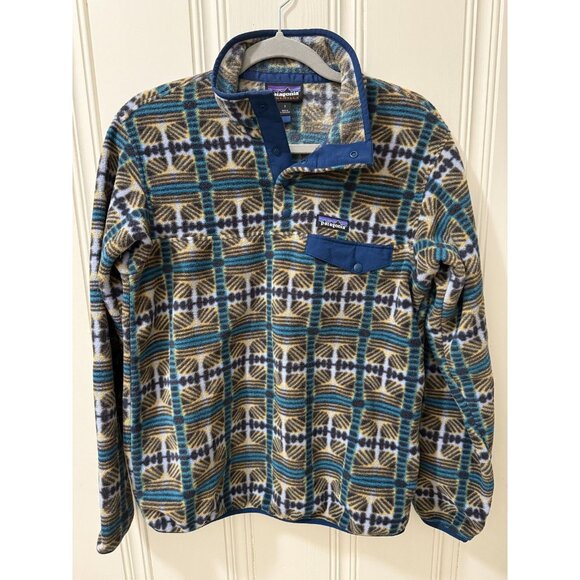 PATAGONIA LIGHTWEIGHT SYNCHILLA SNAP-T FLEECE PULLOVER women’s turquoise size S - Picture 6 of 11